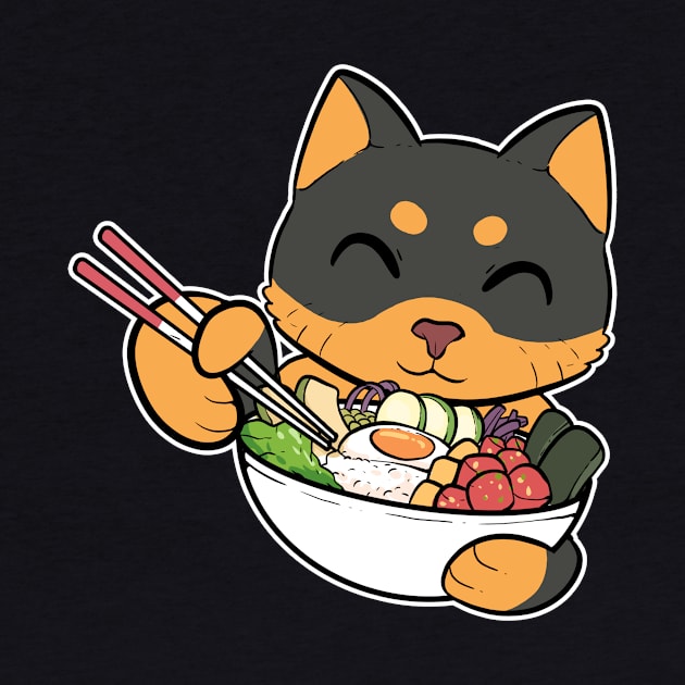 Hawaiian Sushi Cat Poke Bowl Anime Dog Aloha Gift by amango